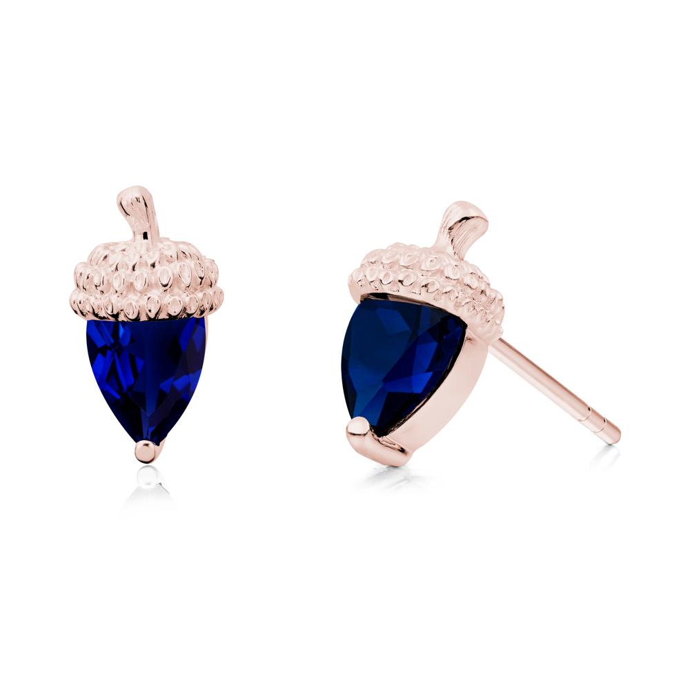 Sapphire Acorn Earrings - LUO Jewelry #metal_18k rose gold