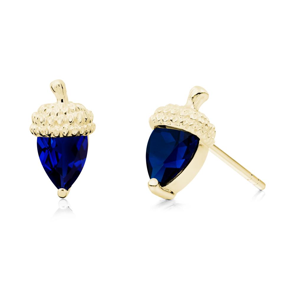 Sapphire Acorn Earrings - LUO Jewelry #metal_18k yellow gold