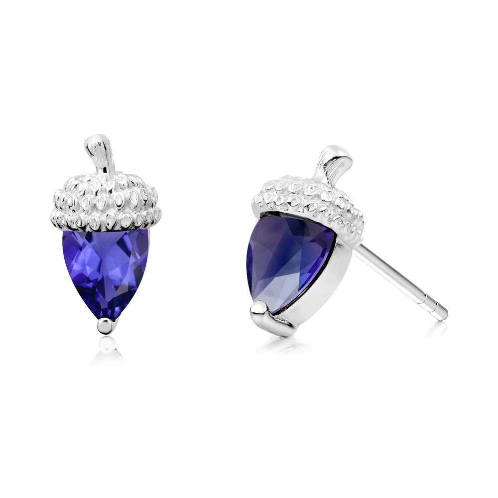 Pear Cut Tanzanite Acorn Stud Earrings - LUO Jewelry #metal_sterling silver
