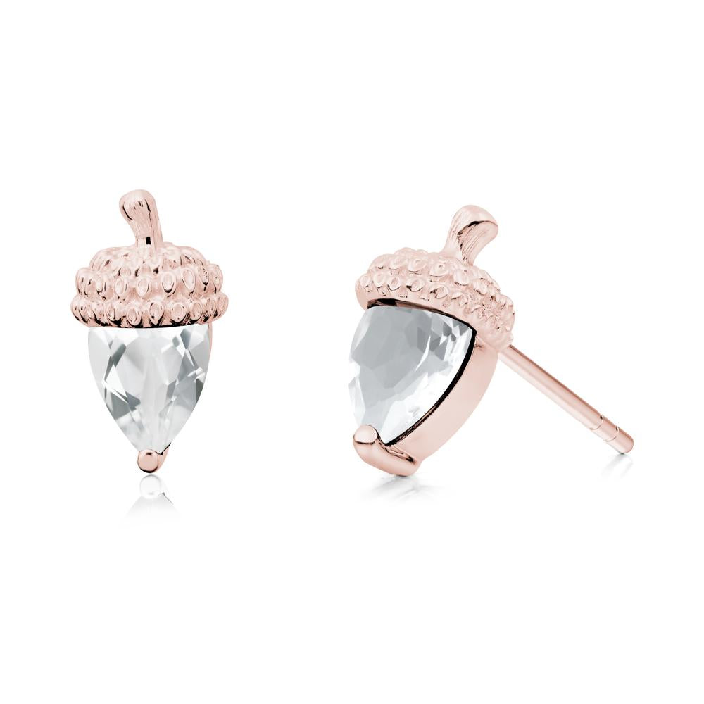 White Topaz Acorn Earrings - LUO Jewelry #metal_18k rose gold