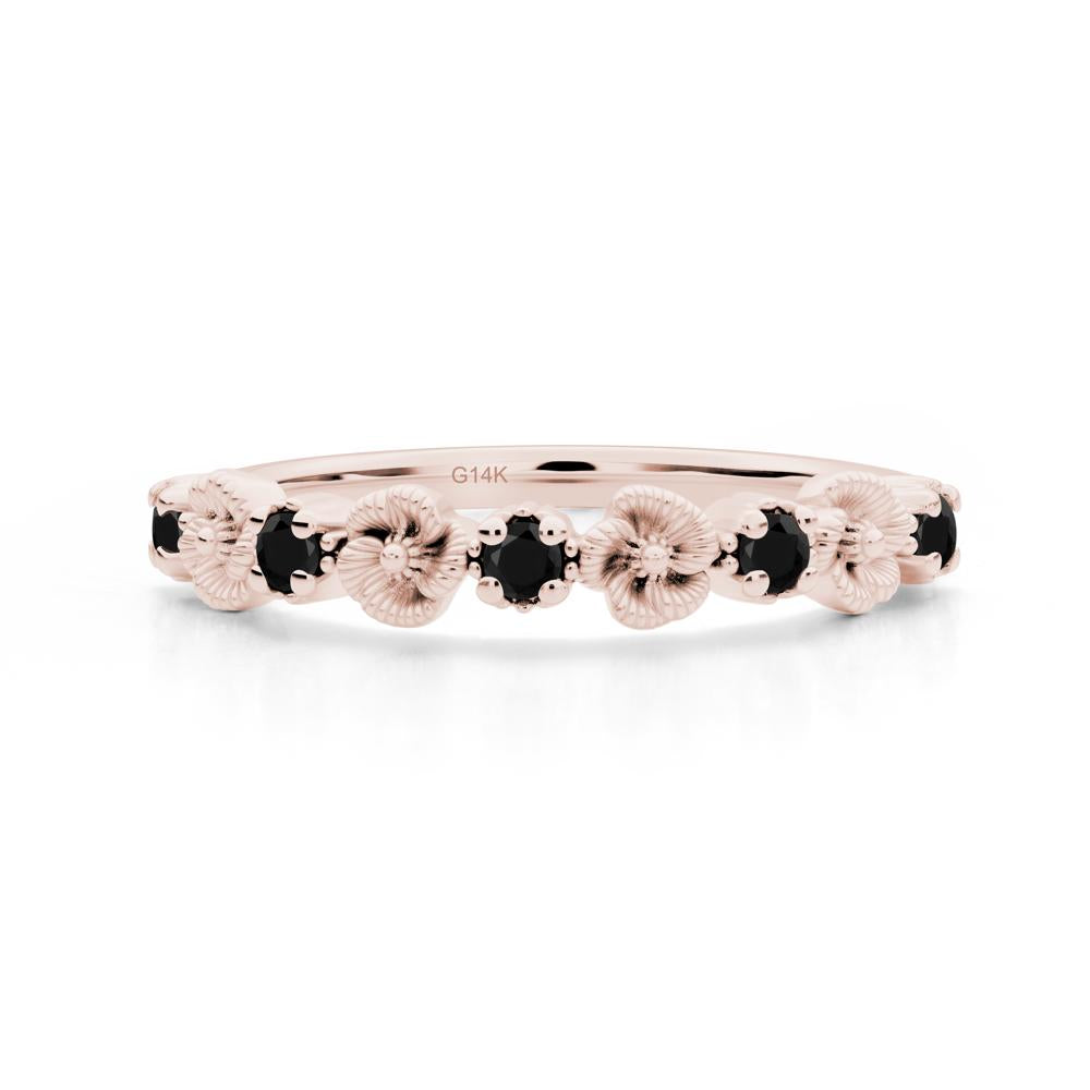 Black Spinel Flower Eternity Band - LUO Jewelry #metal_14k rose gold
