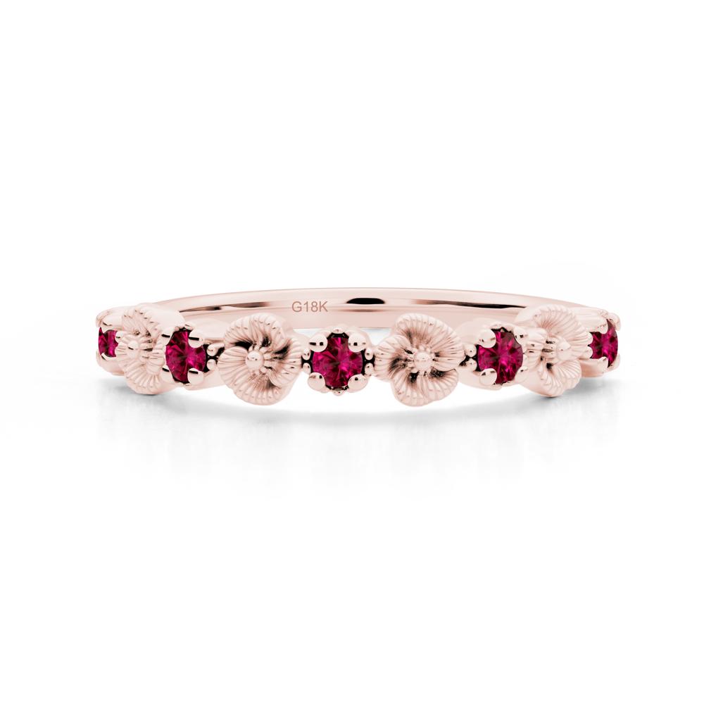 Ruby Flower Eternity Band - LUO Jewelry #metal_18k rose gold