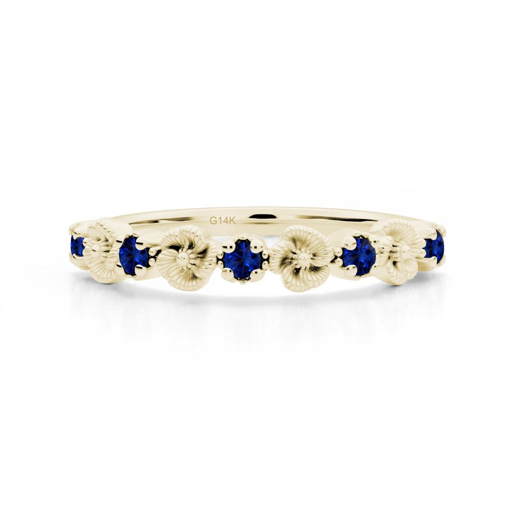 Sapphire Floral Engagement Ring - LUO Jewelry #metal_14k yellow gold