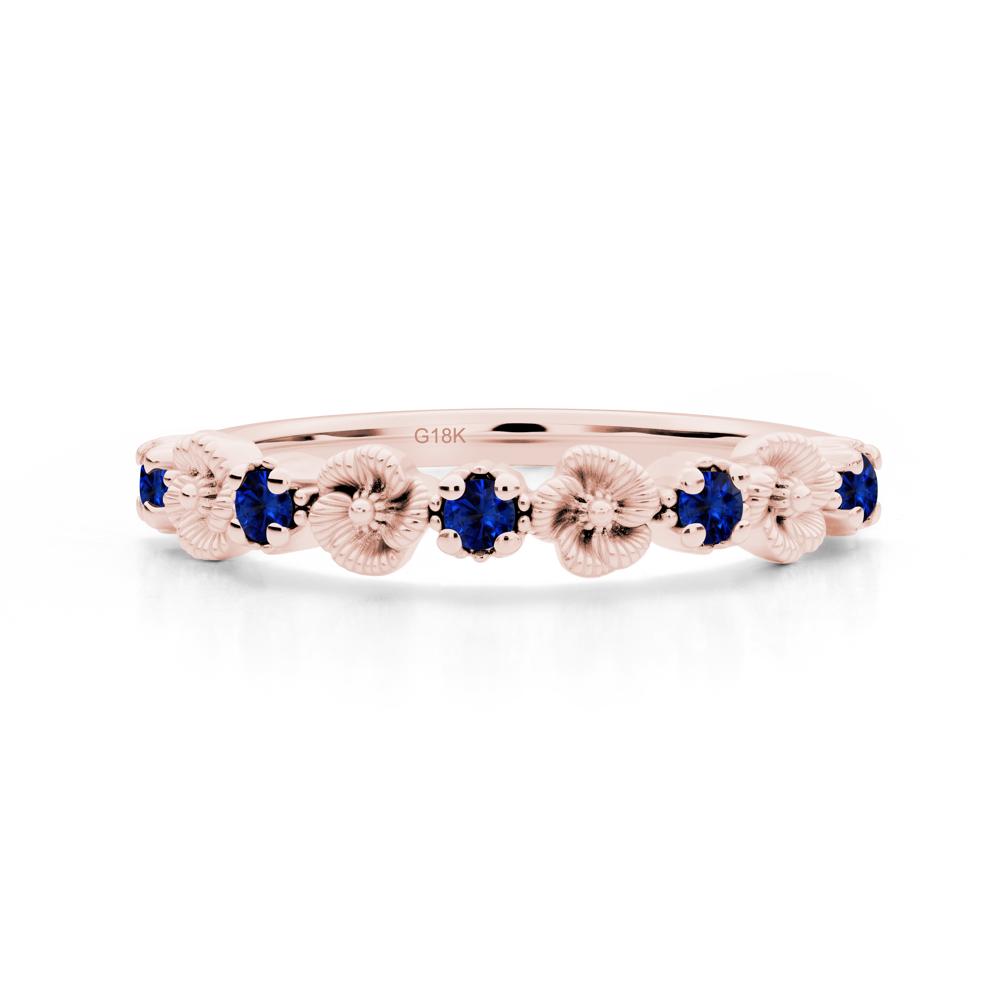Sapphire Floral Engagement Ring - LUO Jewelry #metal_18k rose gold
