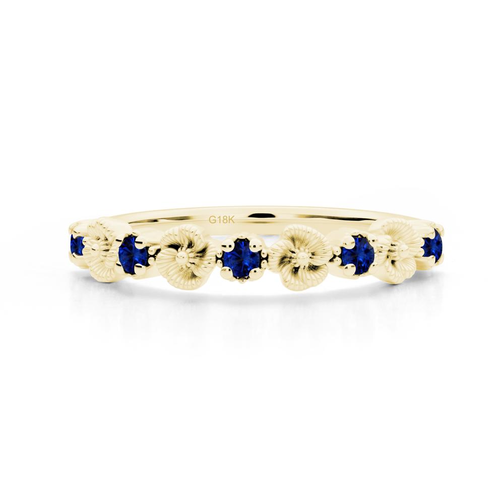 Sapphire Floral Engagement Ring - LUO Jewelry #metal_18k yellow gold
