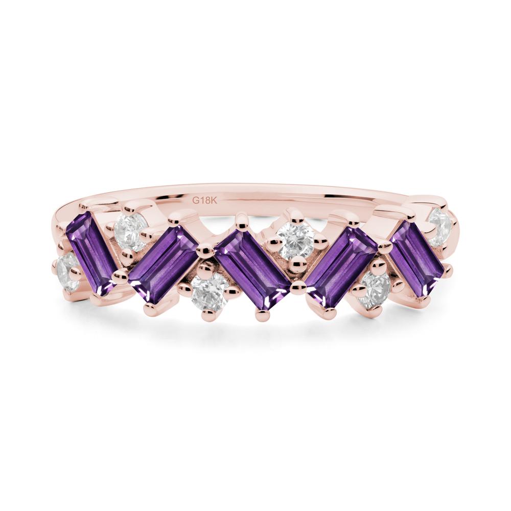 Baguette Amethyst Ring - LUO Jewelry #metal_18k rose gold