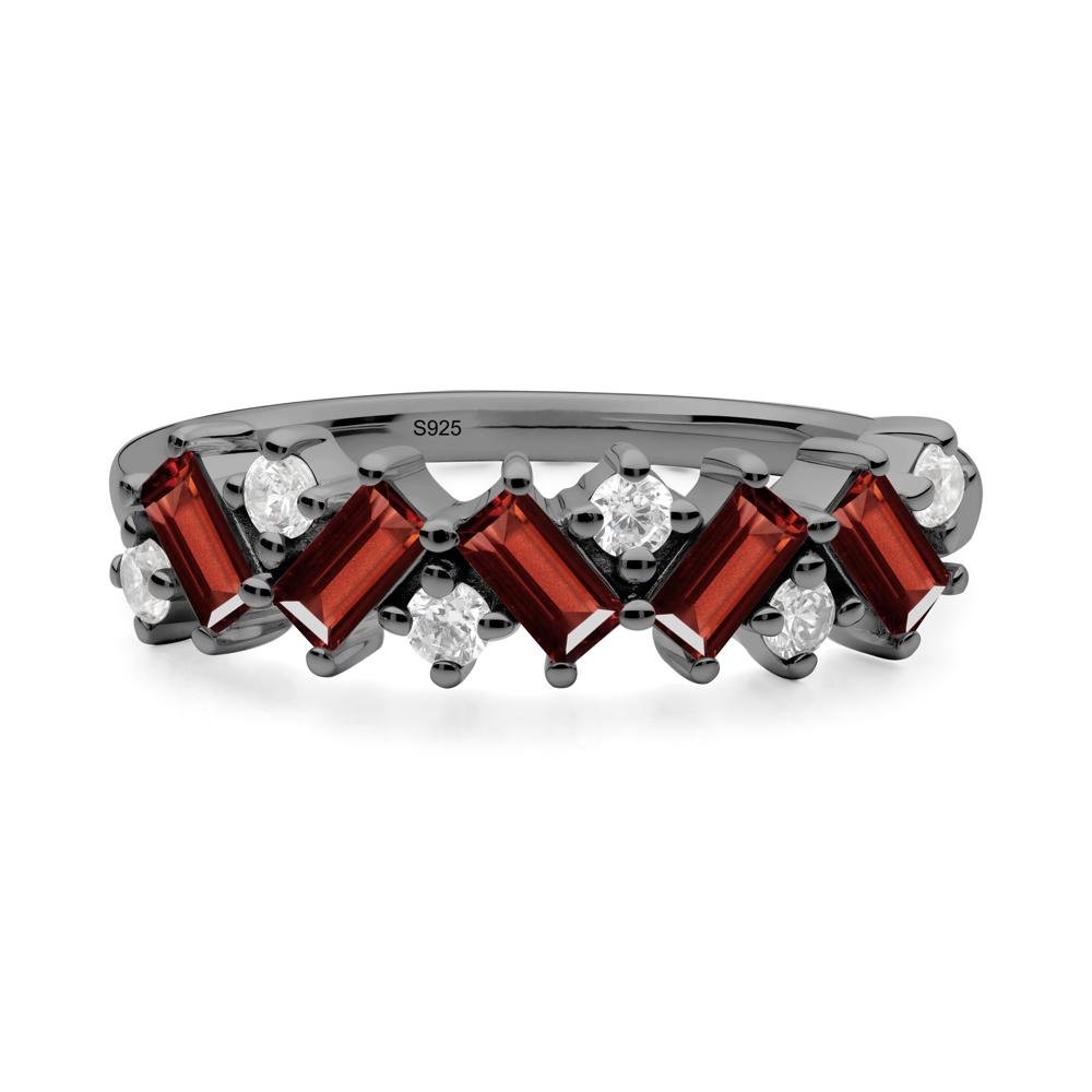 Baguette Garnet Ring - LUO Jewelry #metal_black finish sterling silver