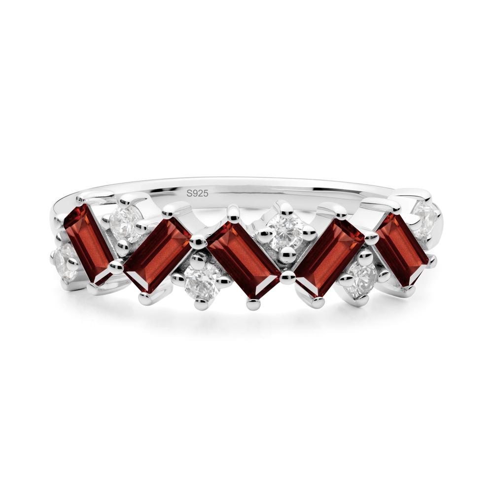 Baguette Garnet Ring - LUO Jewelry #metal_sterling silver