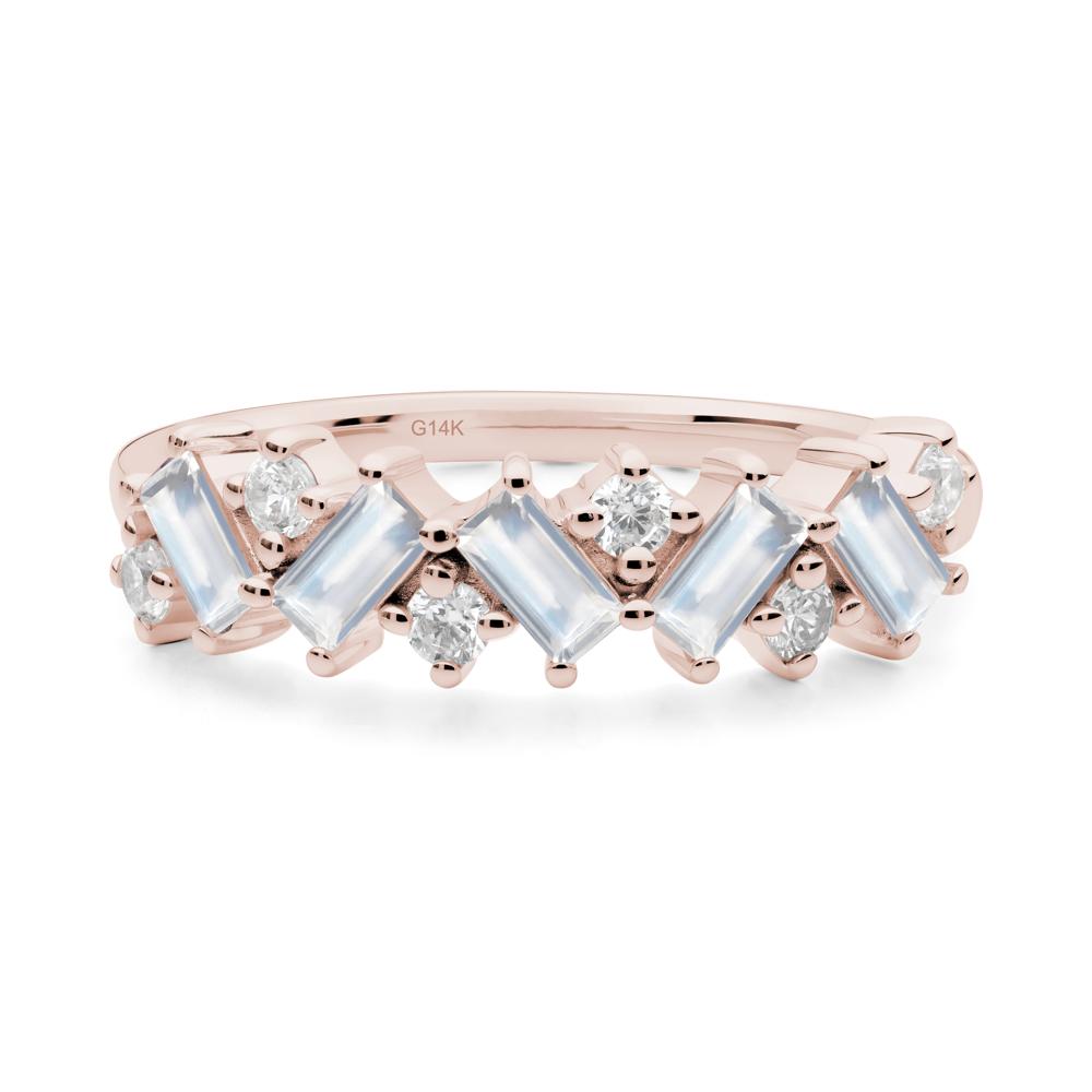 Baguette Moonstone Ring - LUO Jewelry #metal_14k rose gold