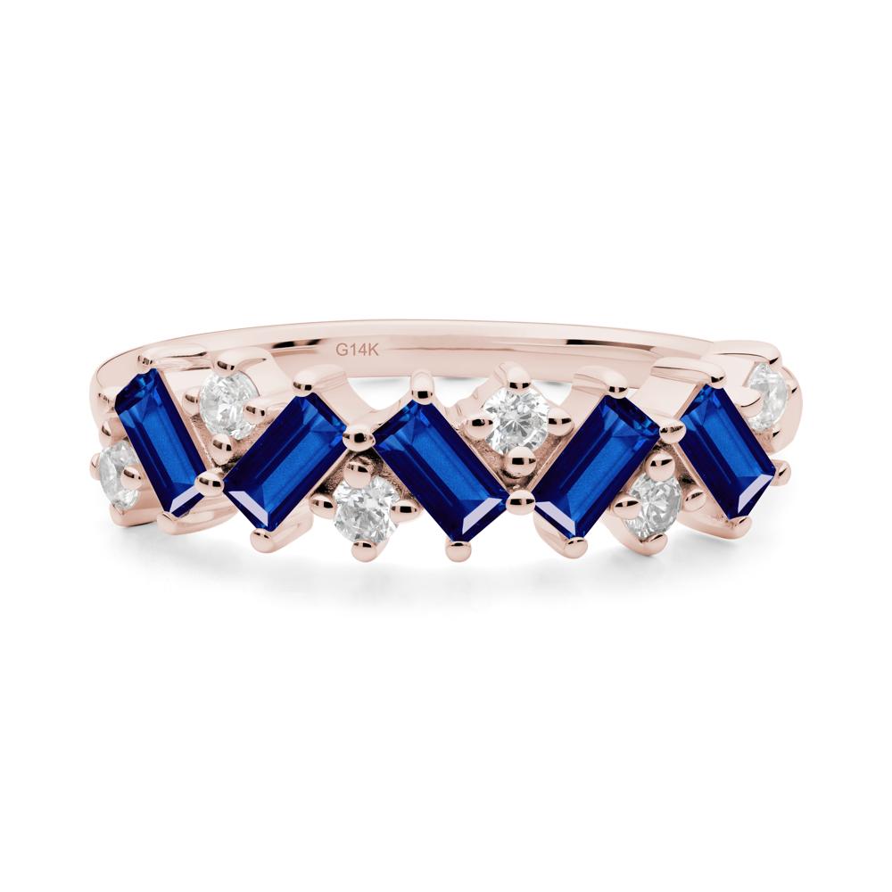 Baguette Sapphire Ring - LUO Jewelry #metal_14k rose gold