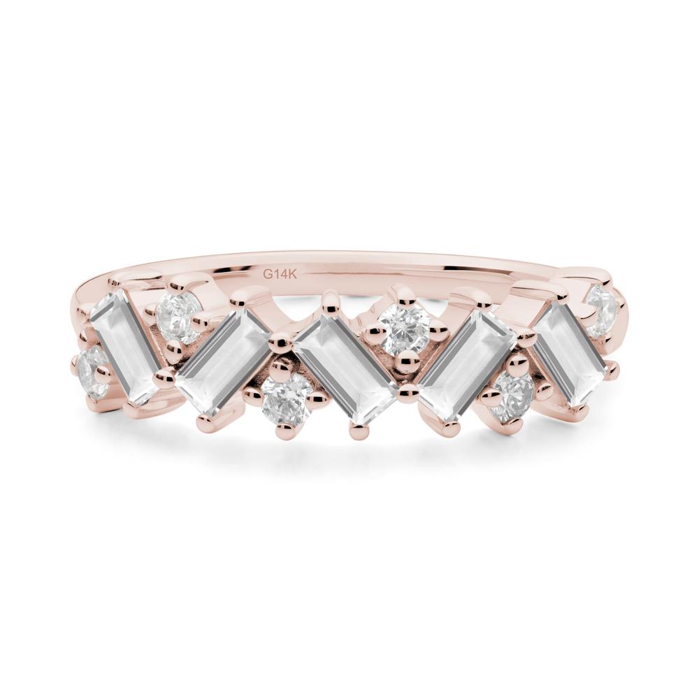 Baguette White Topaz Ring - LUO Jewelry #metal_14k rose gold