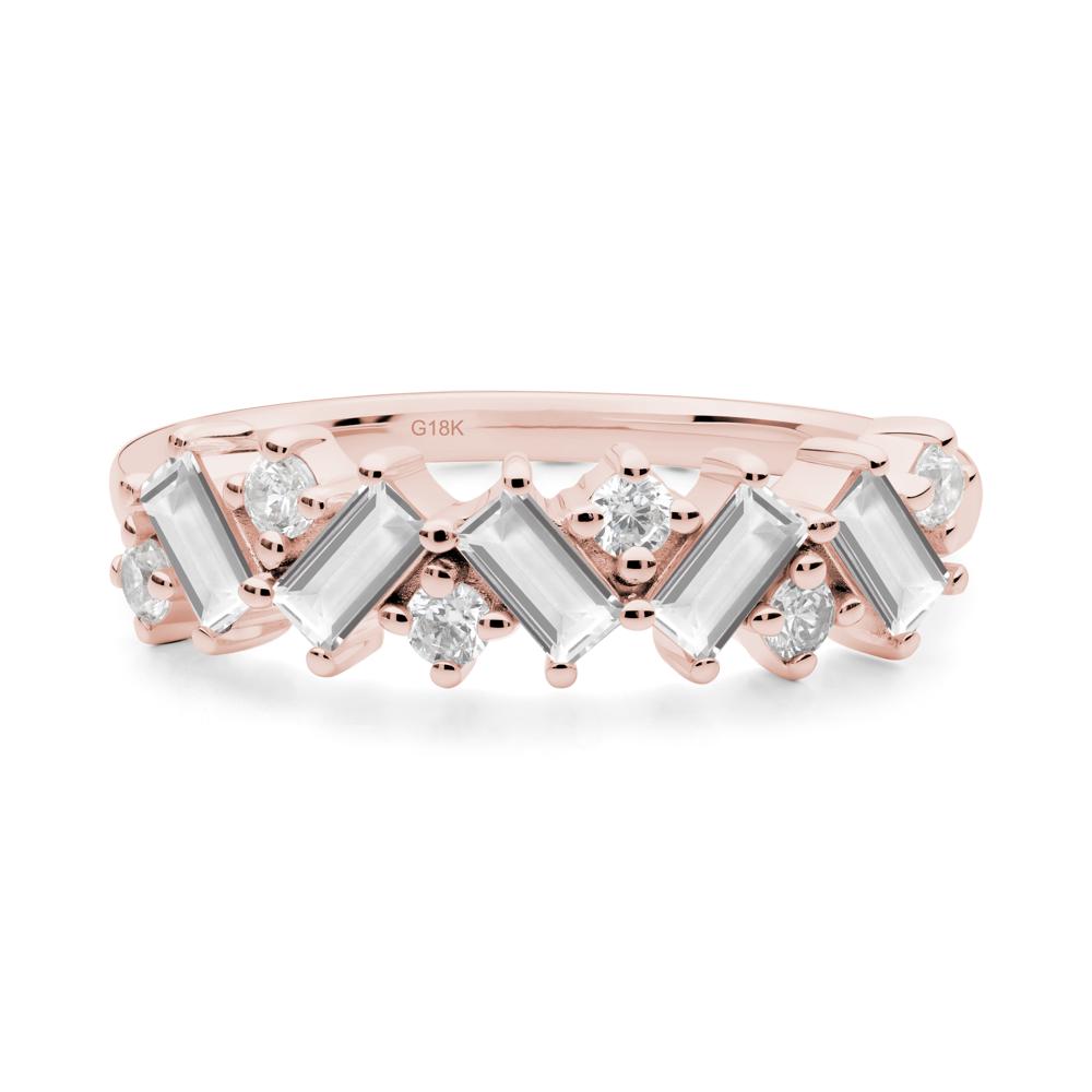 Baguette White Topaz Ring - LUO Jewelry #metal_18k rose gold