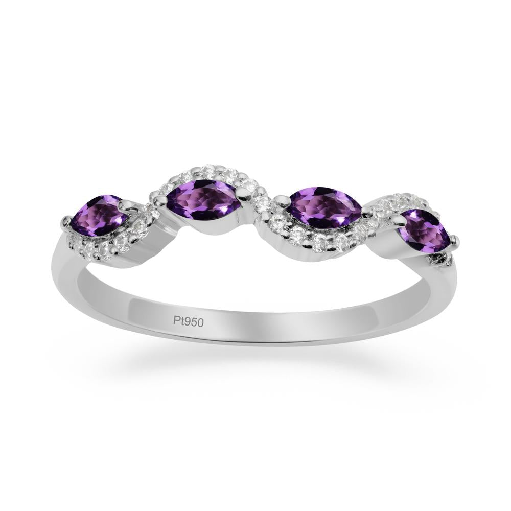 Wavy Amethyst Wedding Ring - LUO Jewelry #metal_platinum