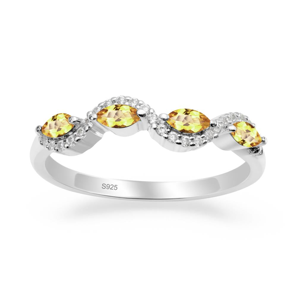 Wavy Citrine Wedding Ring - LUO Jewelry #metal_sterling silver