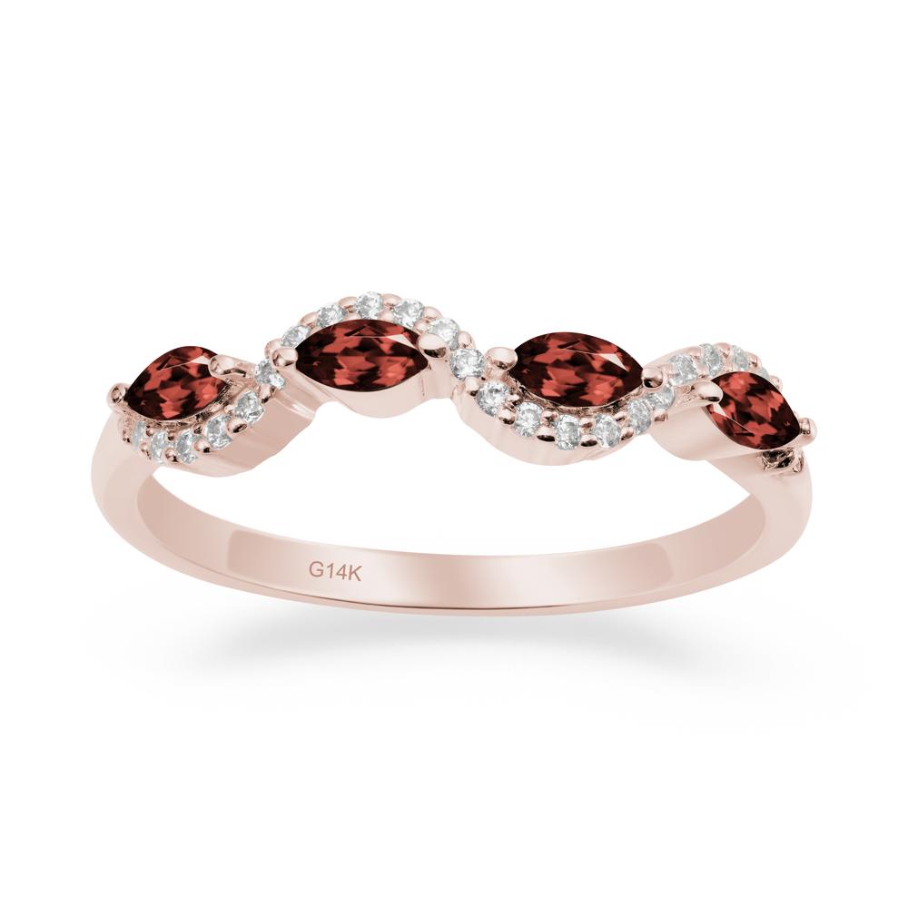 Marquise Cut Garnet Ring - LUO Jewelry #metal_14k rose gold