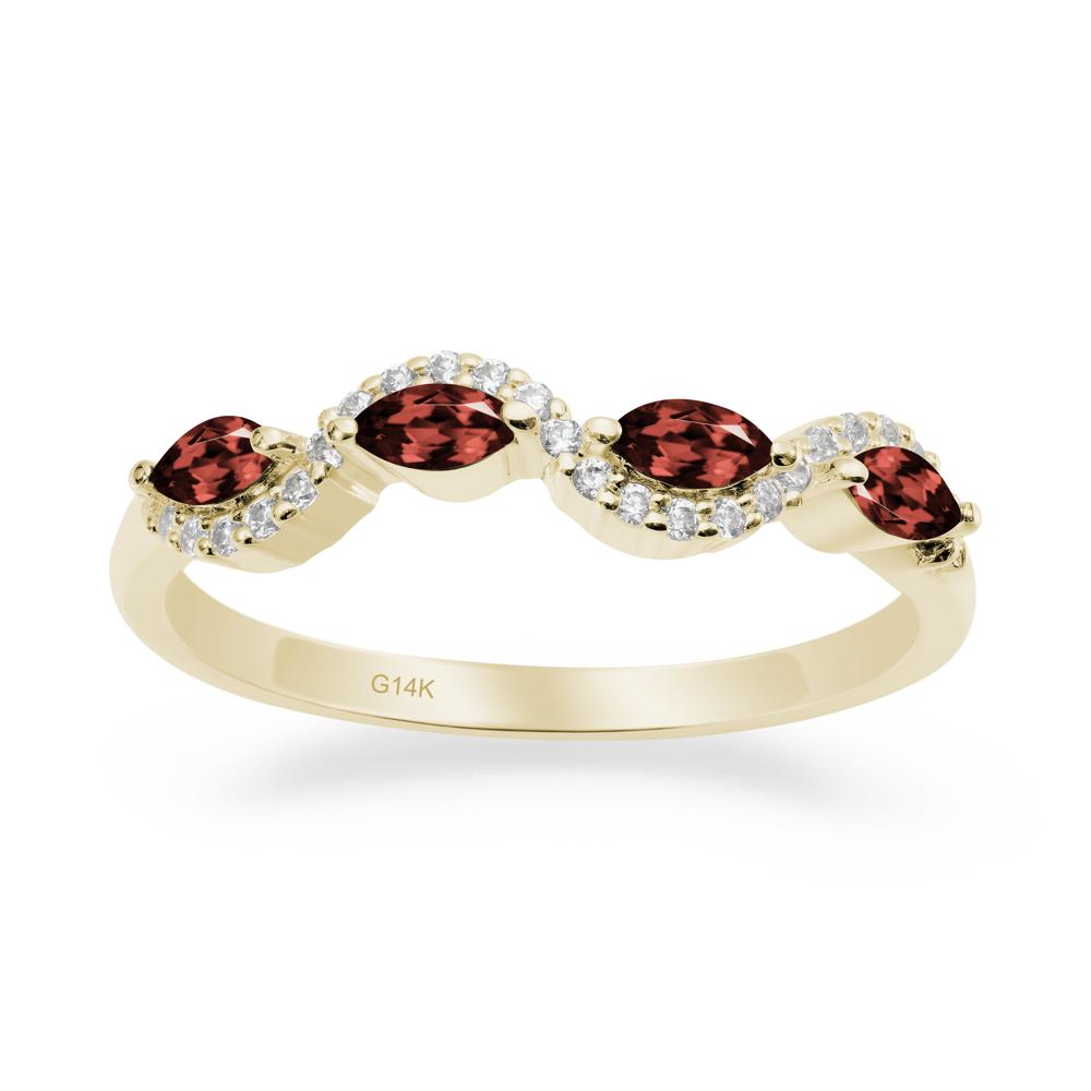Marquise Cut Garnet Ring - LUO Jewelry #metal_14k yellow gold
