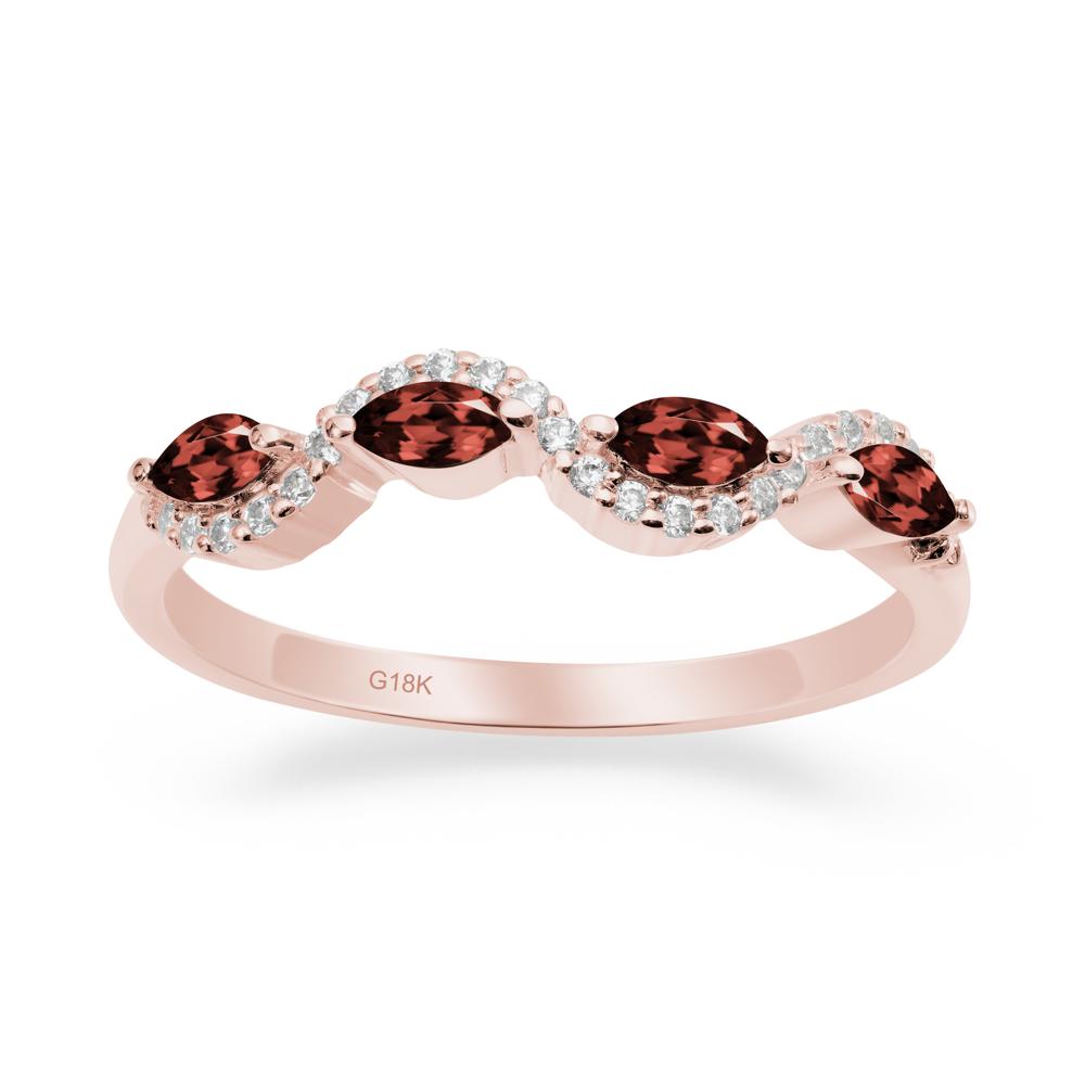 Marquise Cut Garnet Ring - LUO Jewelry #metal_18k rose gold