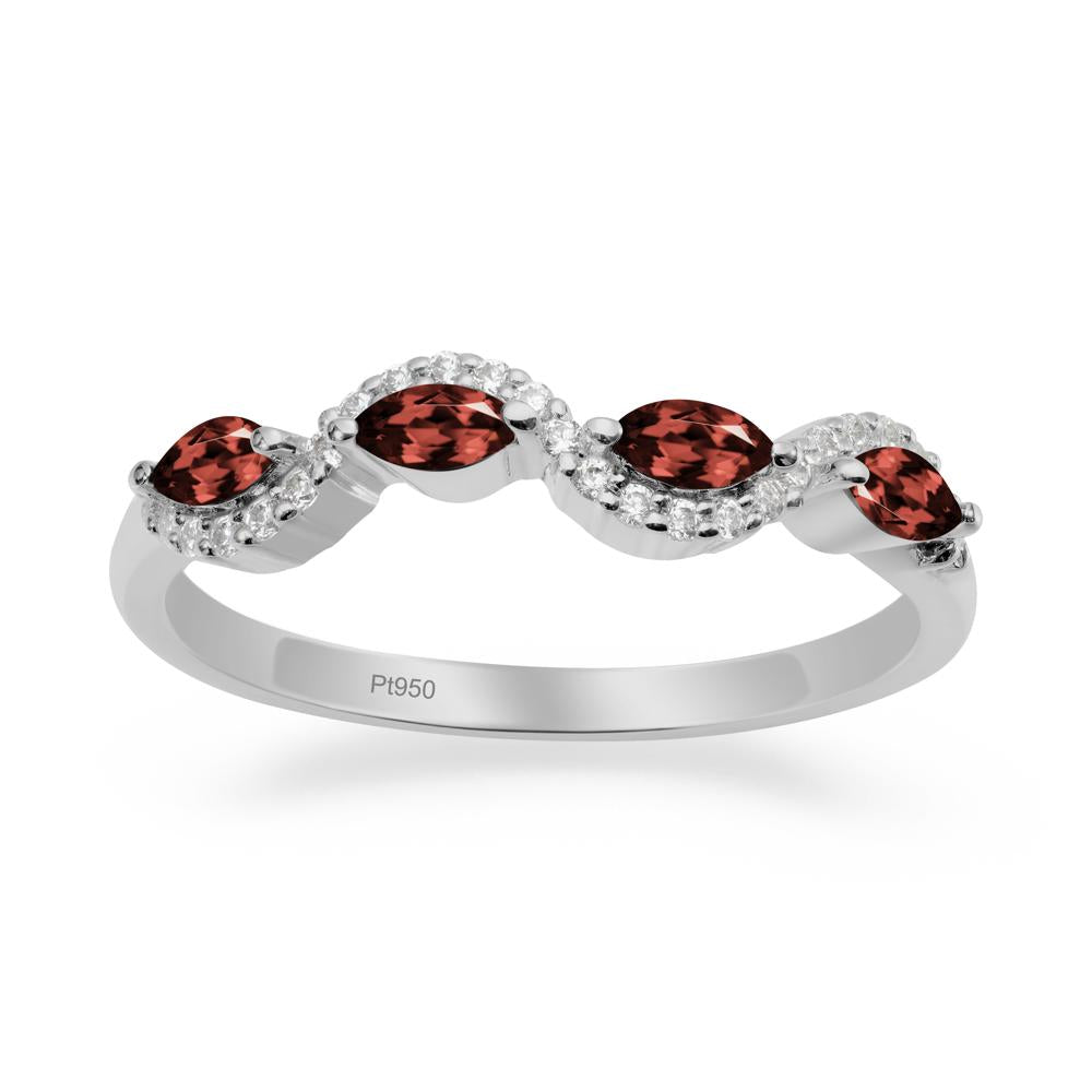 Marquise Cut Garnet Ring - LUO Jewelry #metal_platinum