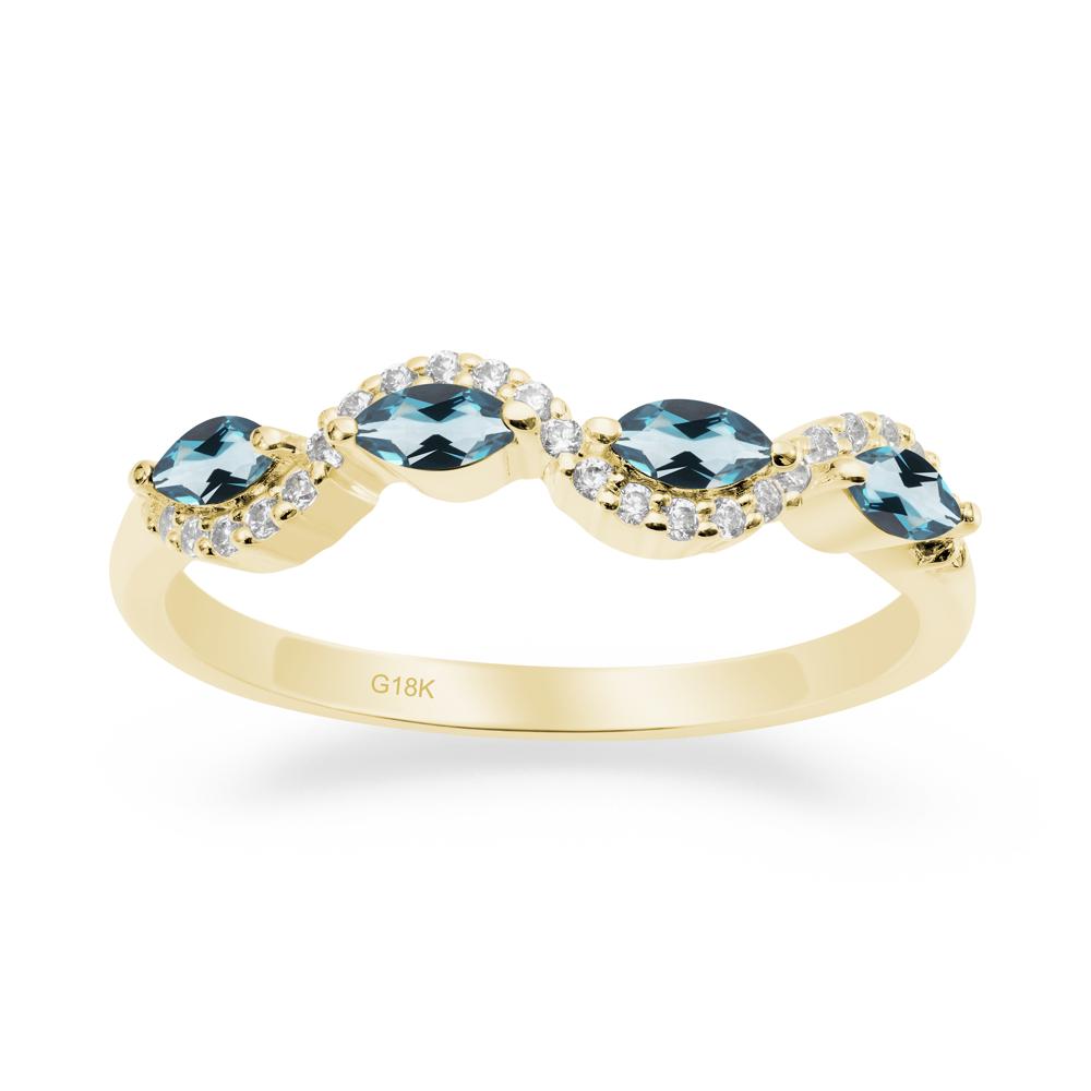 Marquise Cut London Blue Topaz Ring - LUO Jewelry #metal_18k yellow gold