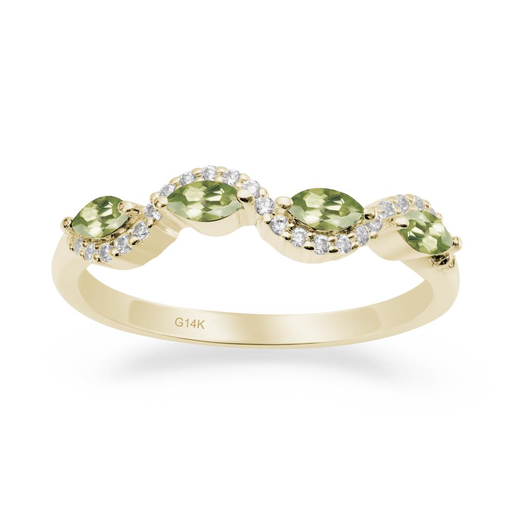 Marquise Cut Peridot Ring - LUO Jewelry #metal_14k yellow gold