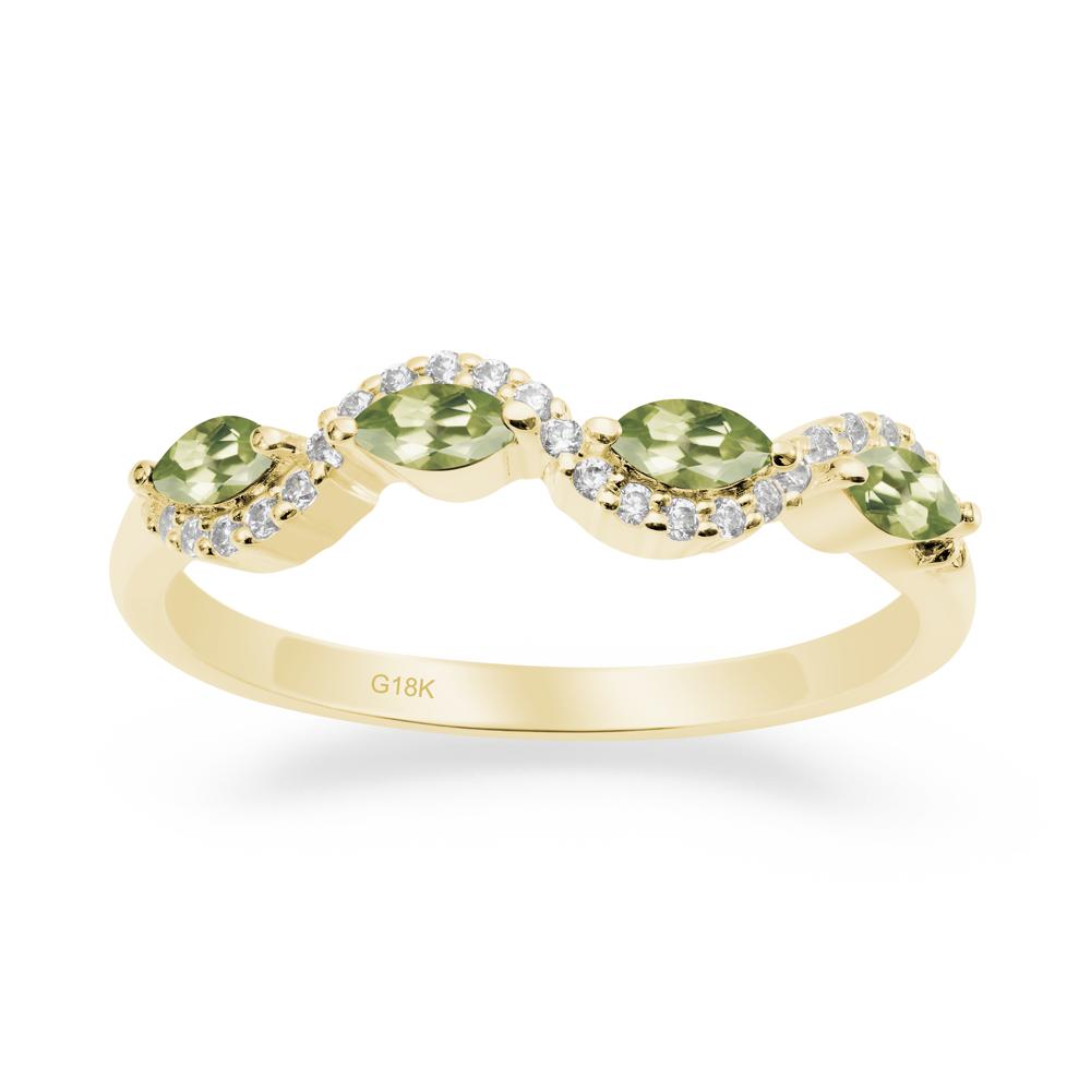 Marquise Cut Peridot Ring - LUO Jewelry #metal_18k yellow gold