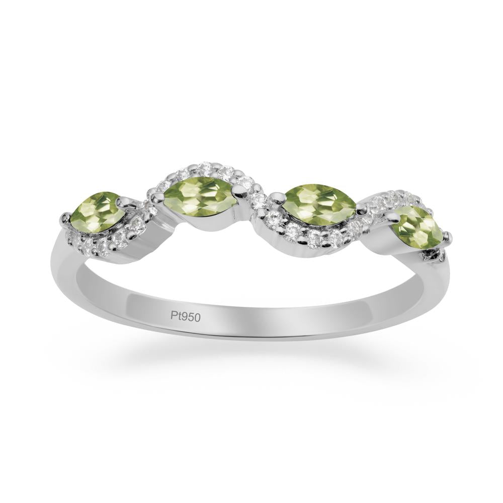 Marquise Cut Peridot Ring - LUO Jewelry #metal_platinum