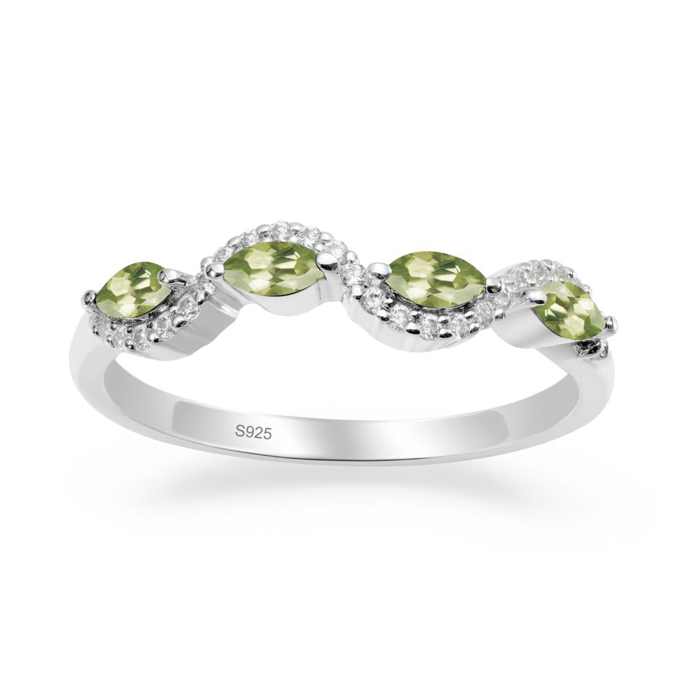 Marquise Cut Peridot Ring - LUO Jewelry #metal_sterling silver