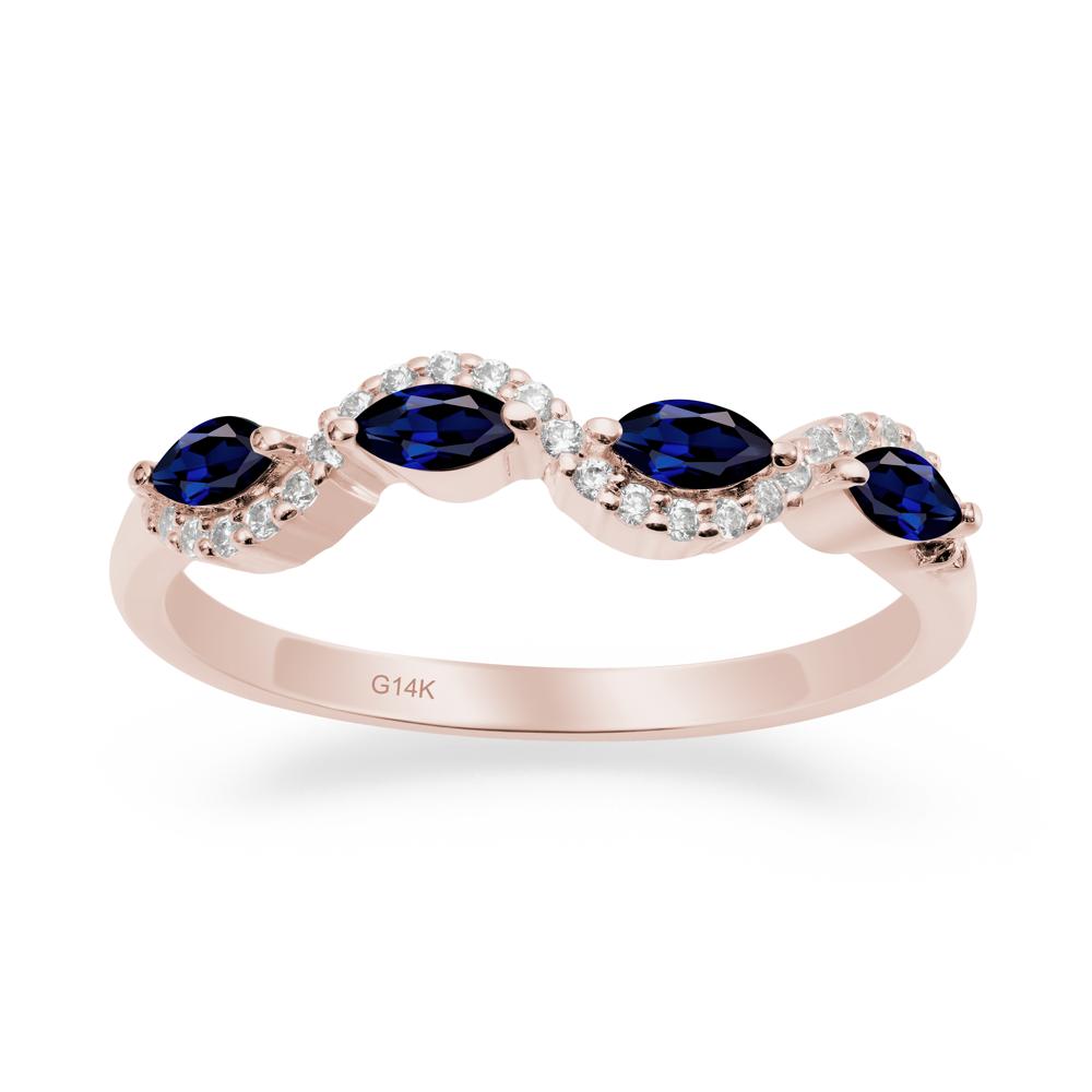 Marquise Cut Sapphire Ring - LUO Jewelry #metal_14k rose gold