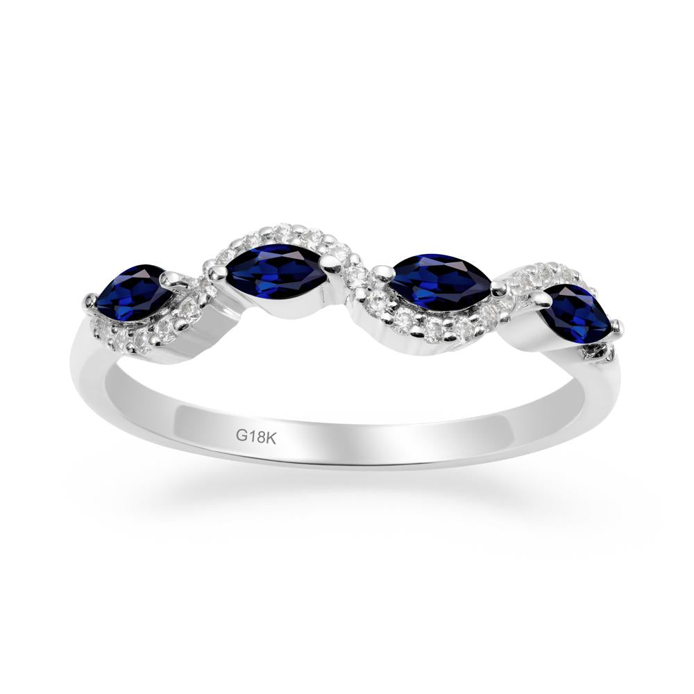 Marquise Cut Sapphire Ring - LUO Jewelry #metal_18k white gold