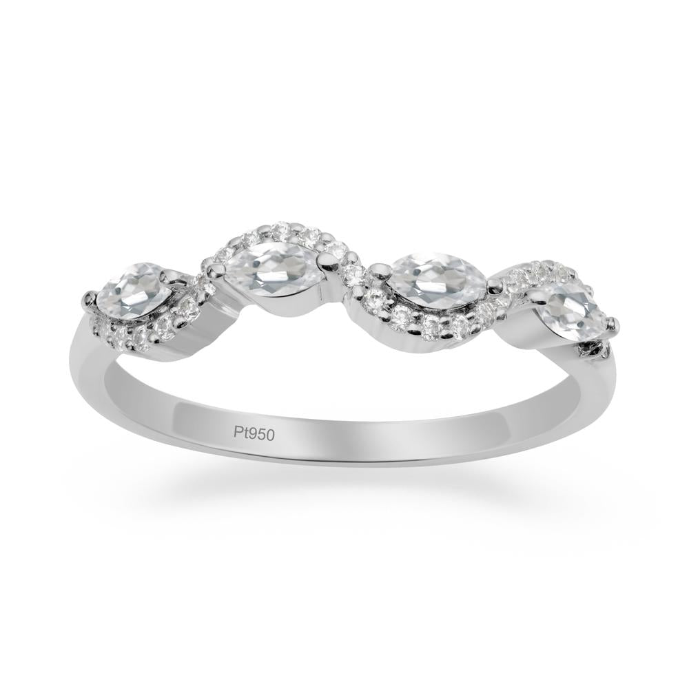 Marquise Cut White Topaz Ring - LUO Jewelry #metal_platinum