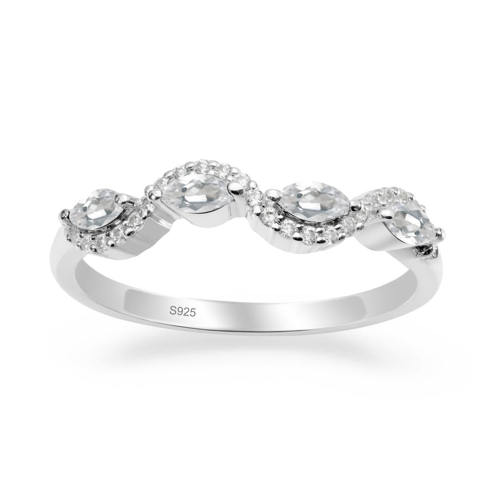 Marquise Cut White Topaz Ring - LUO Jewelry #metal_sterling silver