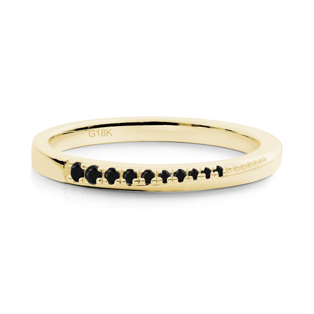 Black Spinel Half-Eternity Band Ring - LUO Jewelry #metal_18k yellow gold