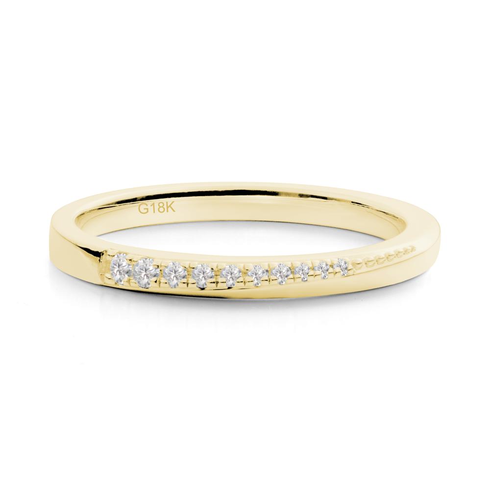 Cubic Zirconia Half-Eternity Band Ring - LUO Jewelry #metal_18k yellow gold