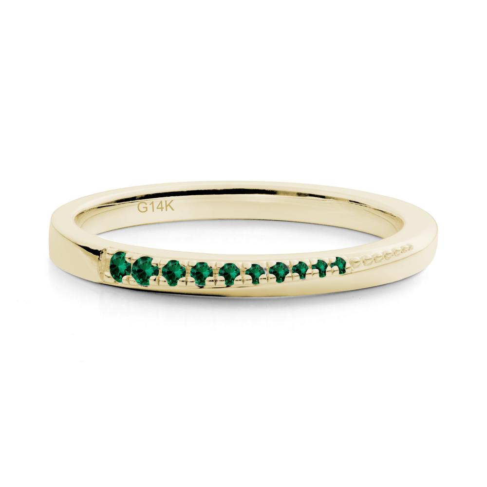 Emerald Half-Eternity Band Ring - LUO Jewelry #metal_14k yellow gold