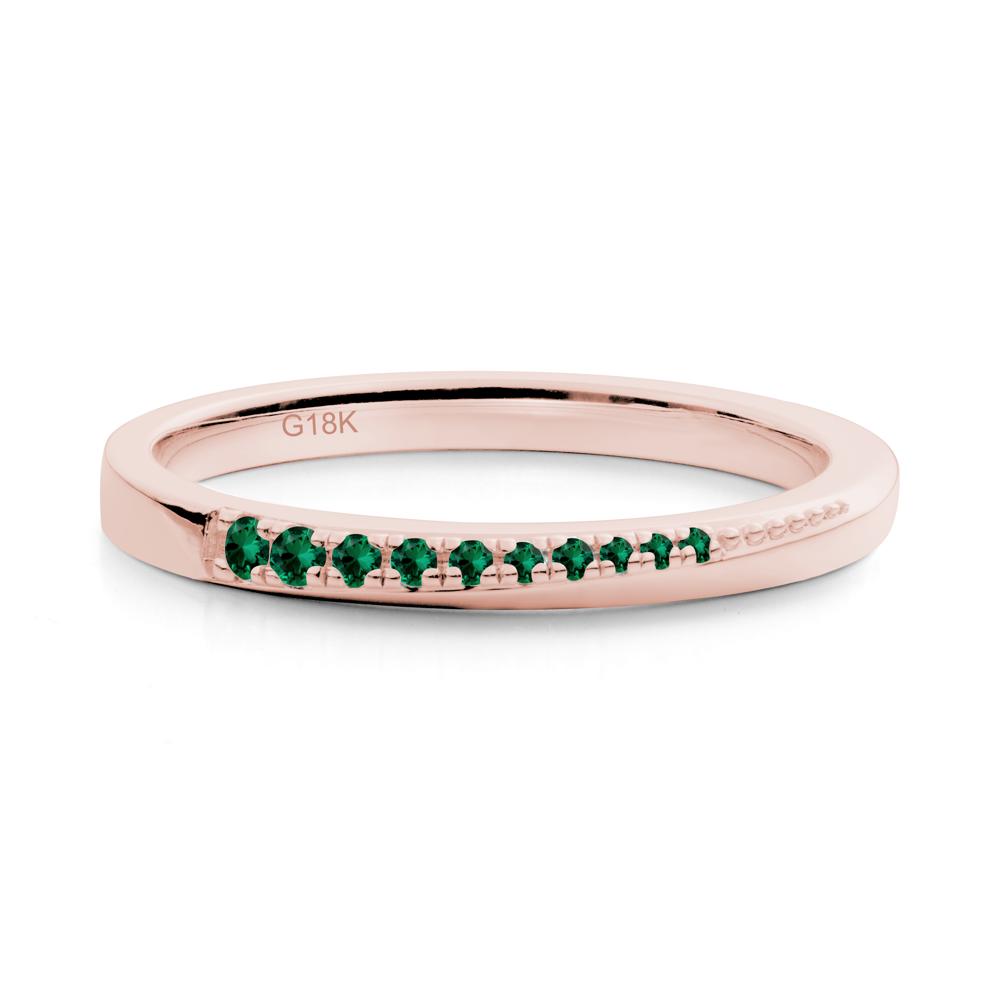 Emerald Half-Eternity Band Ring - LUO Jewelry #metal_18k rose gold
