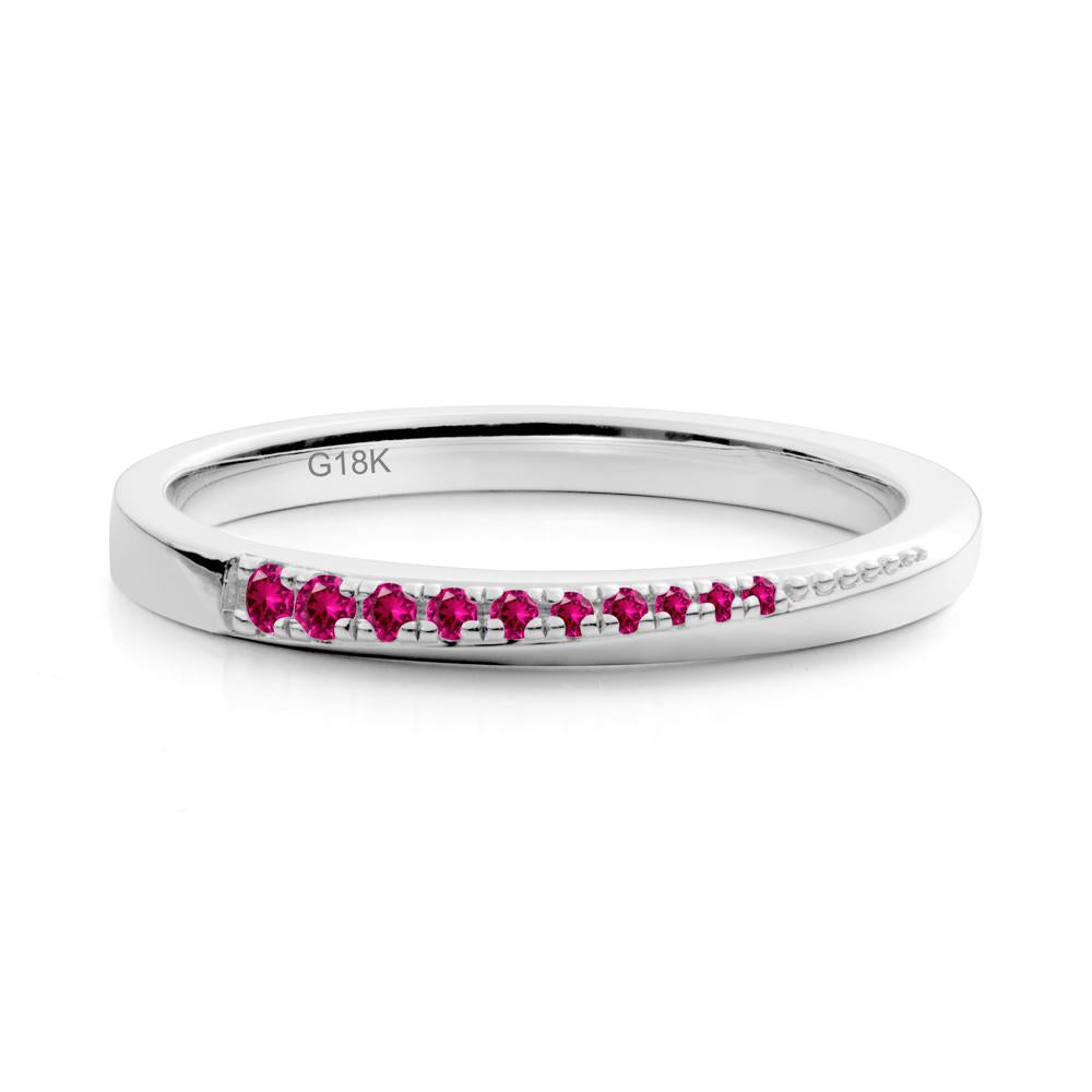 Minimalist Ruby Stackable Wedding Ring - LUO Jewelry #metal_18k white gold