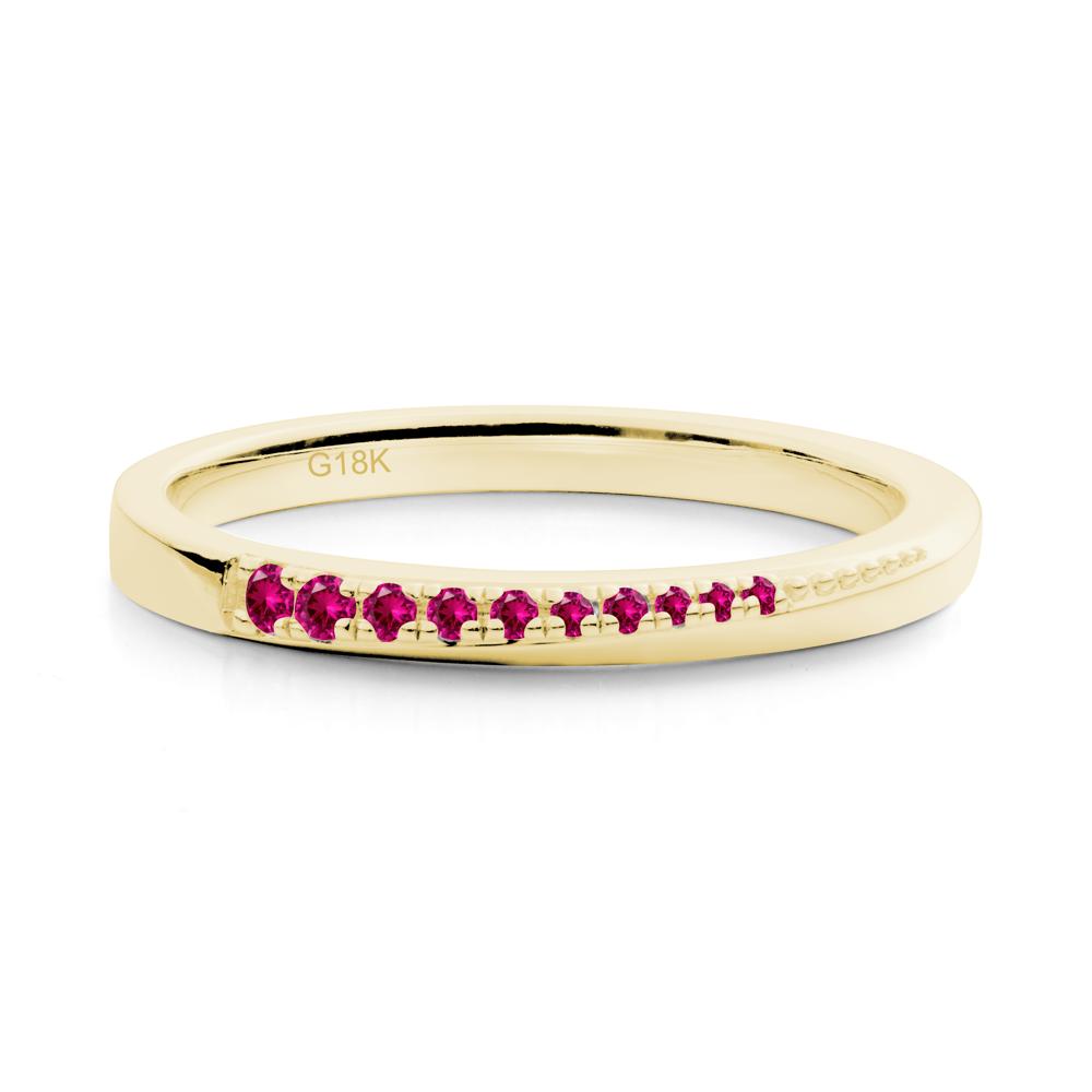 Minimalist Ruby Stackable Wedding Ring - LUO Jewelry #metal_18k yellow gold