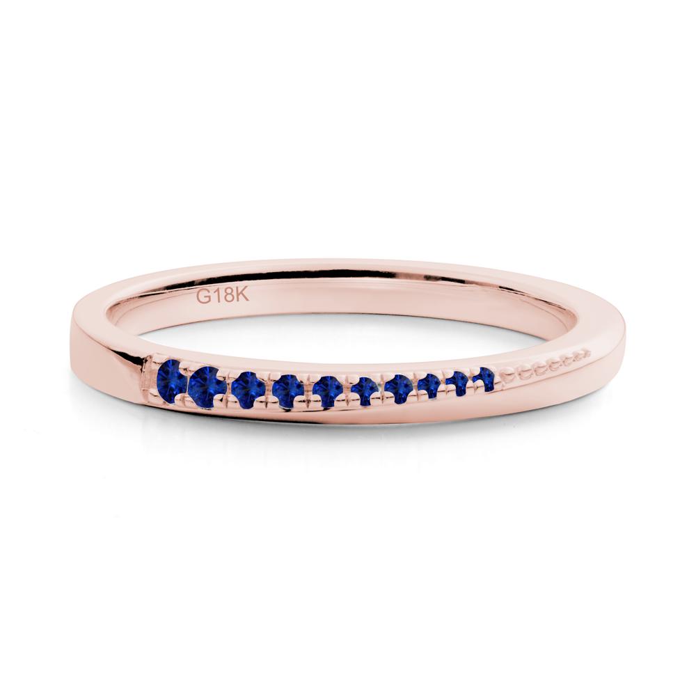 Minimalist Sapphire Stackable Wedding Ring - LUO Jewelry #metal_18k rose gold
