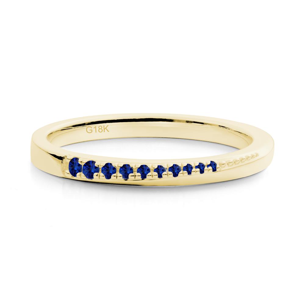Minimalist Sapphire Stackable Wedding Ring - LUO Jewelry #metal_18k yellow gold
