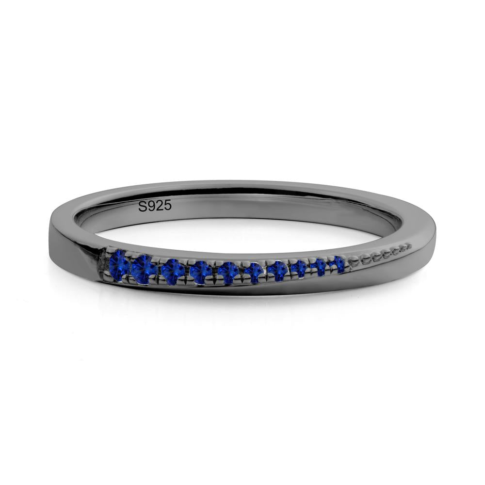 Minimalist Sapphire Stackable Wedding Ring - LUO Jewelry #metal_black finish sterling silver