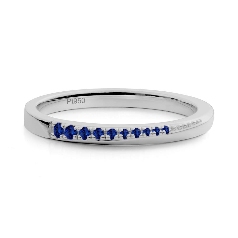 Minimalist Sapphire Stackable Wedding Ring - LUO Jewelry #metal_platinum
