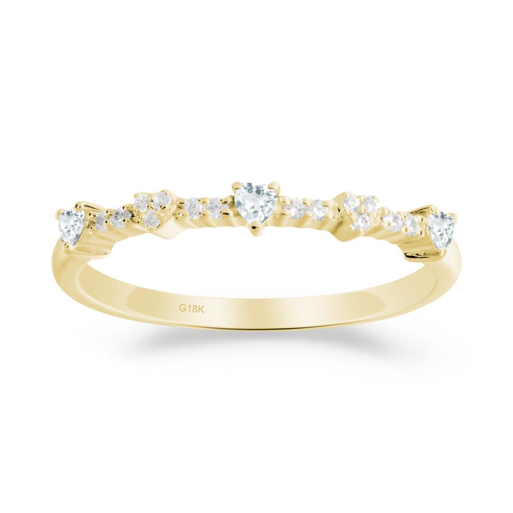 Simple Heart Shaped Aquamarine Promise Ring - LUO Jewelry #metal_18k yellow gold