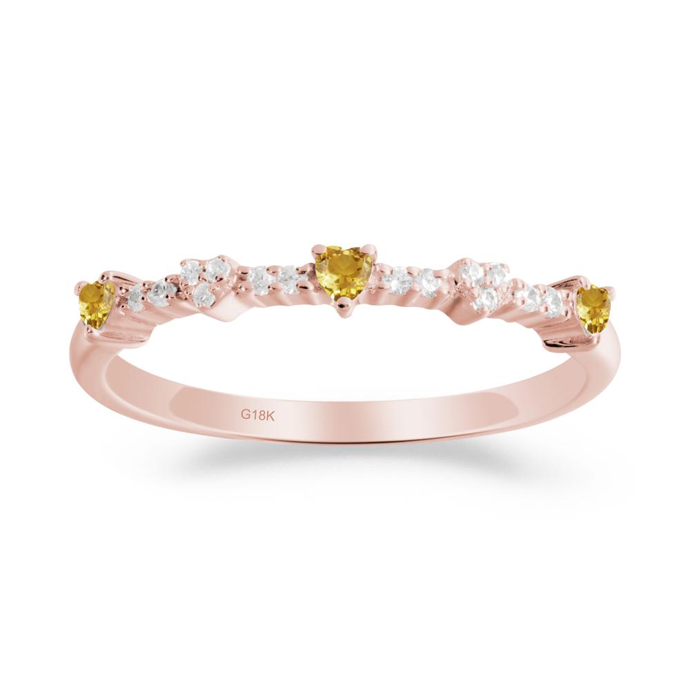 Simple Heart Shaped Citrine Promise Ring - LUO Jewelry #metal_18k rose gold