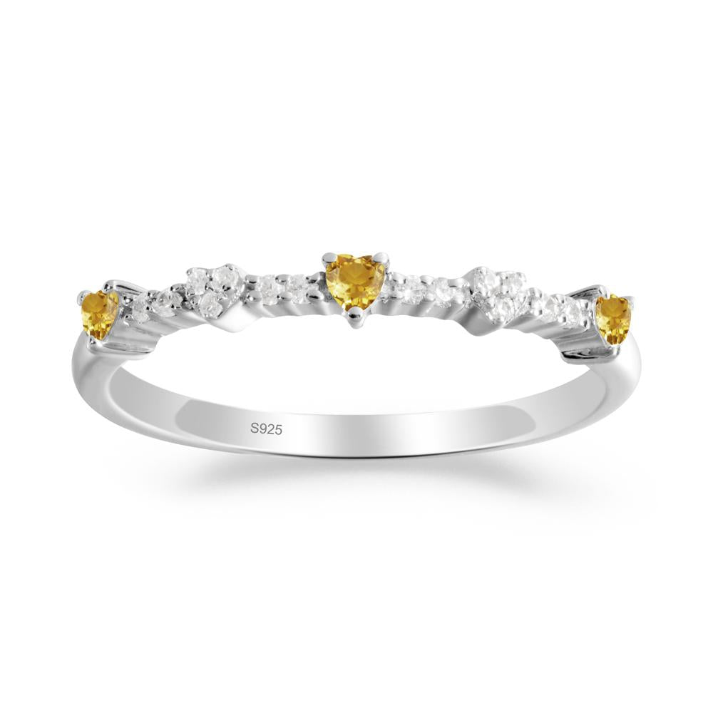 Simple Heart Shaped Citrine Promise Ring - LUO Jewelry #metal_sterling silver