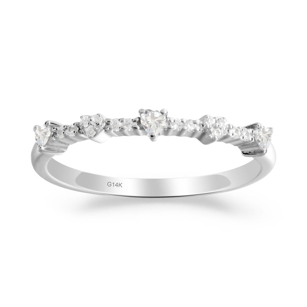 Simple Heart Shaped Cubic Zirconia Promise Ring - LUO Jewelry #metal_14k white gold