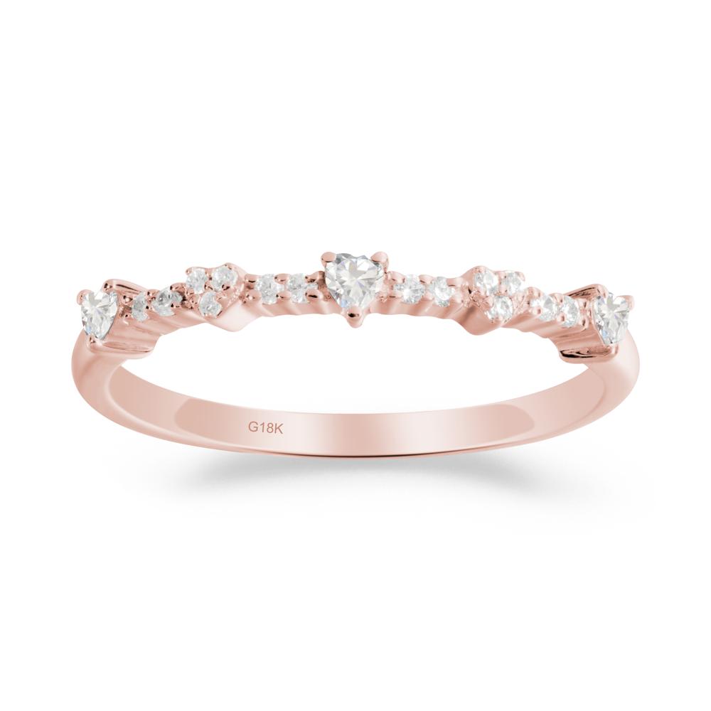 Simple Heart Shaped Cubic Zirconia Promise Ring - LUO Jewelry #metal_18k rose gold
