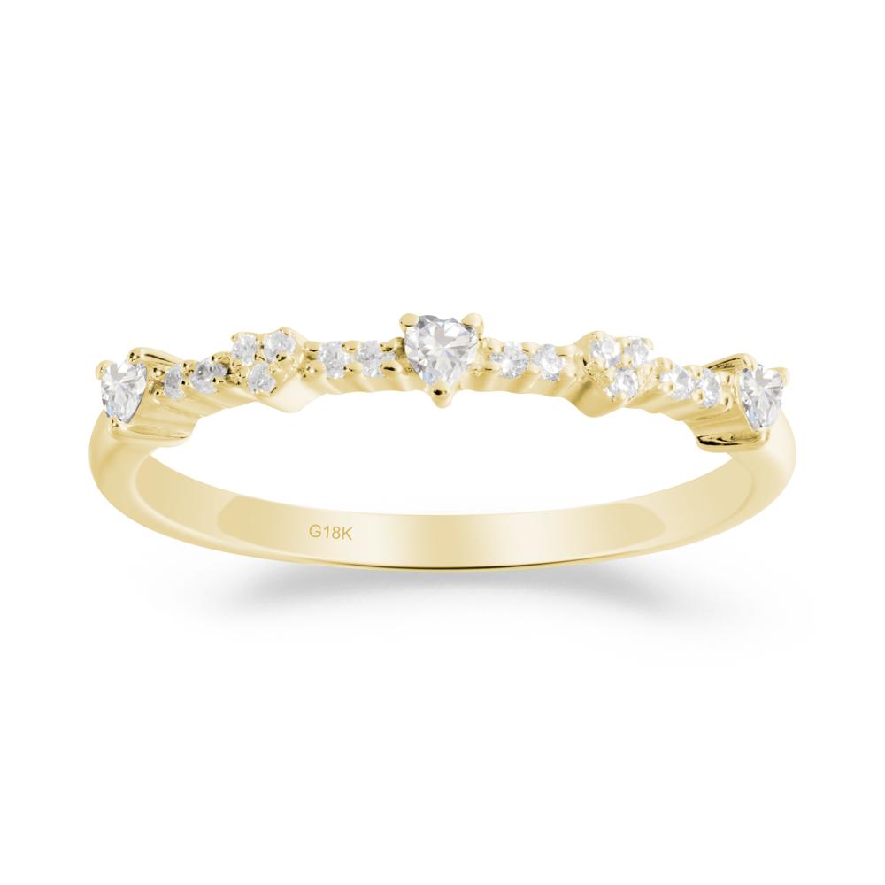 Simple Heart Shaped Cubic Zirconia Promise Ring - LUO Jewelry #metal_18k yellow gold