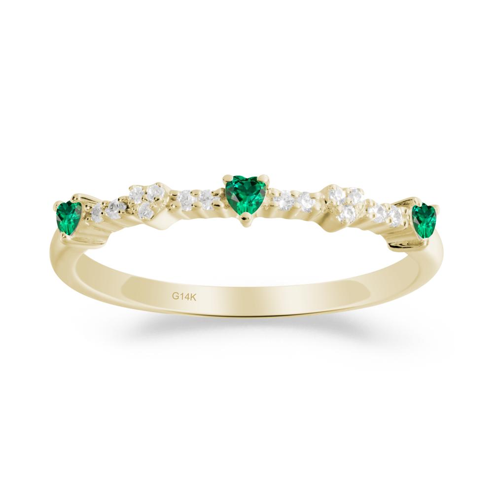 Simple Heart Shaped Emerald Promise Ring - LUO Jewelry #metal_14k yellow gold