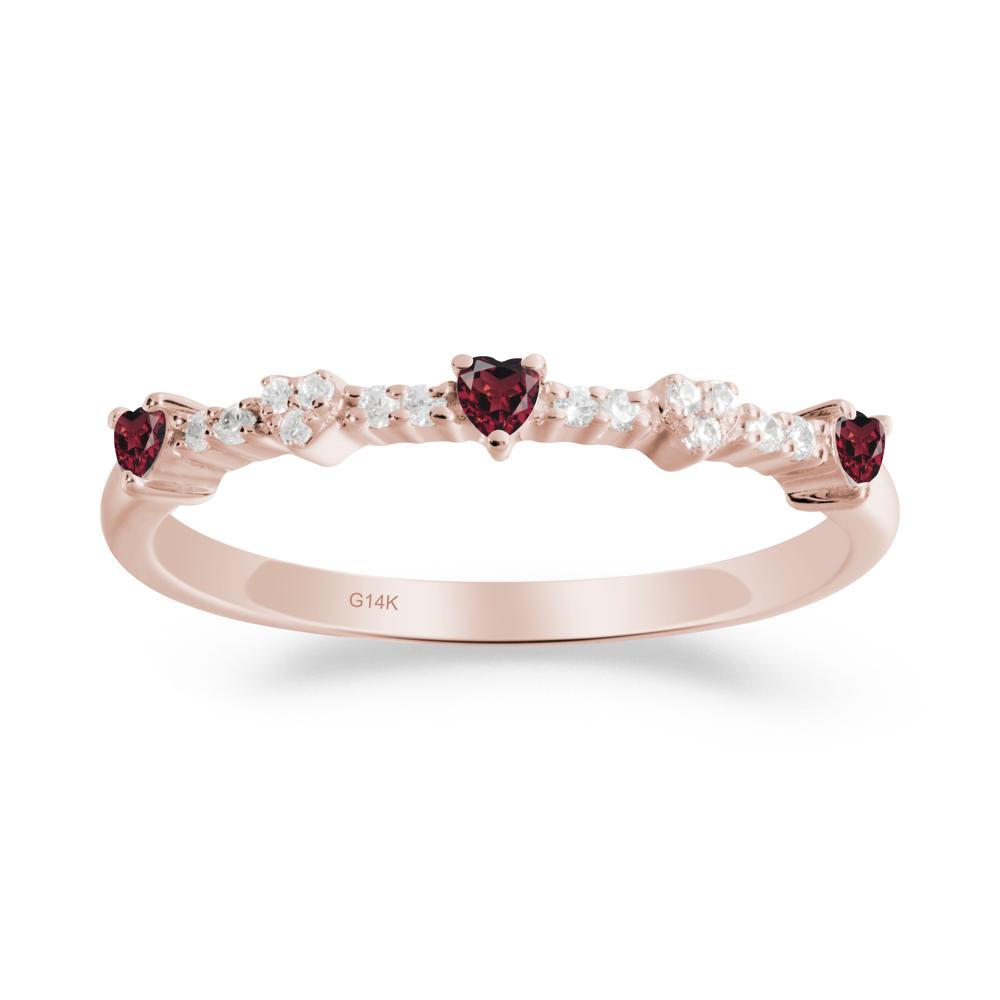 Simple Heart Shaped Garnet Promise Ring - LUO Jewelry #metal_14k rose gold