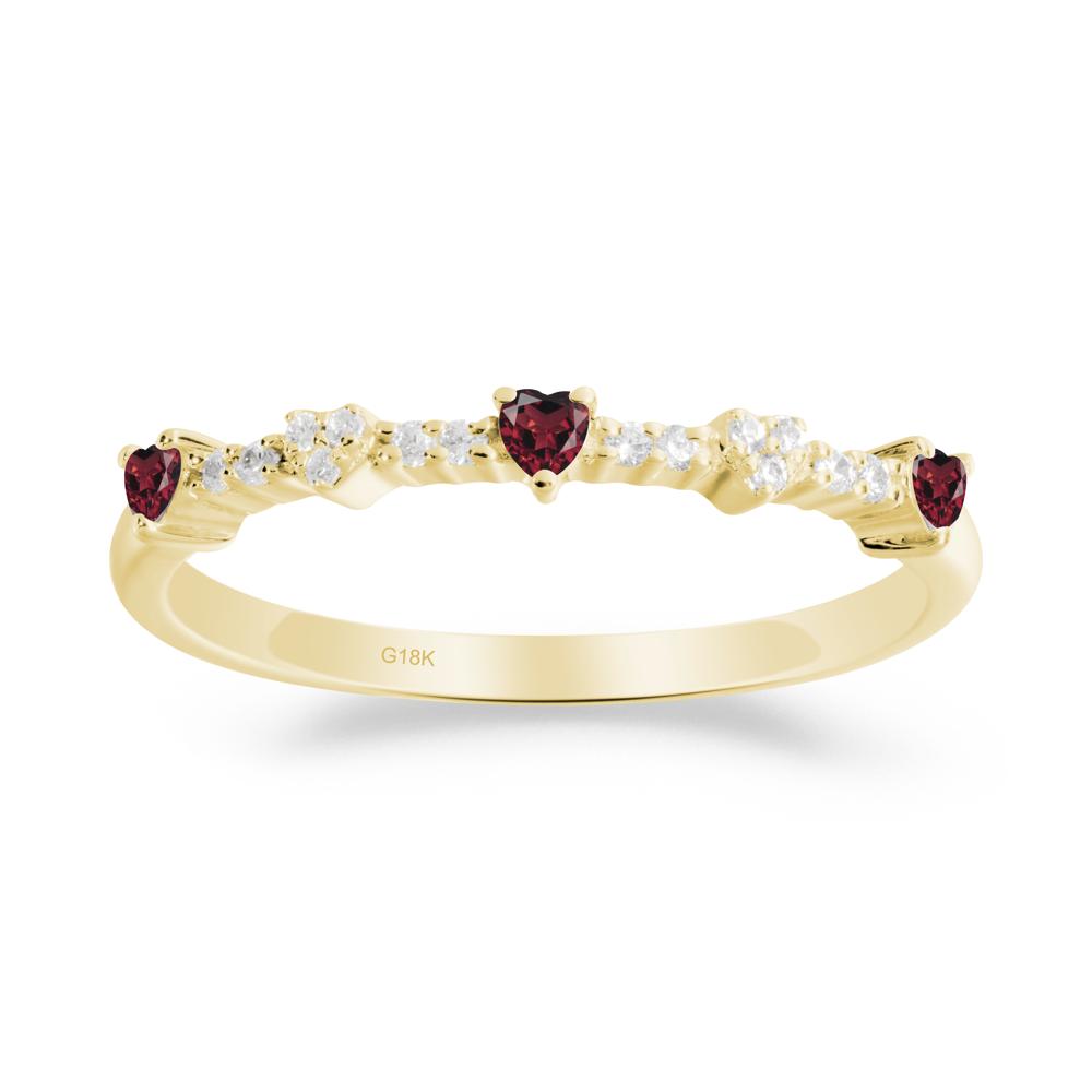 Simple Heart Shaped Garnet Promise Ring - LUO Jewelry #metal_18k yellow gold